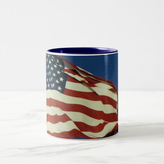 2 Couleurs Tasse de café de drapeau américain (Centre)