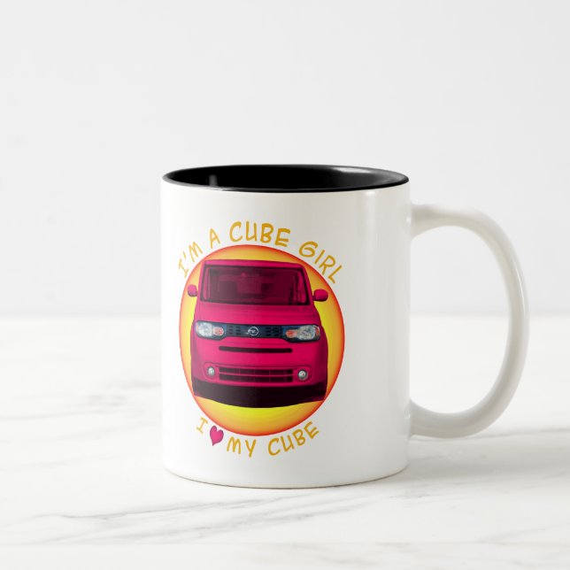2 Couleurs Tasse de café de fille de cube (Droit)