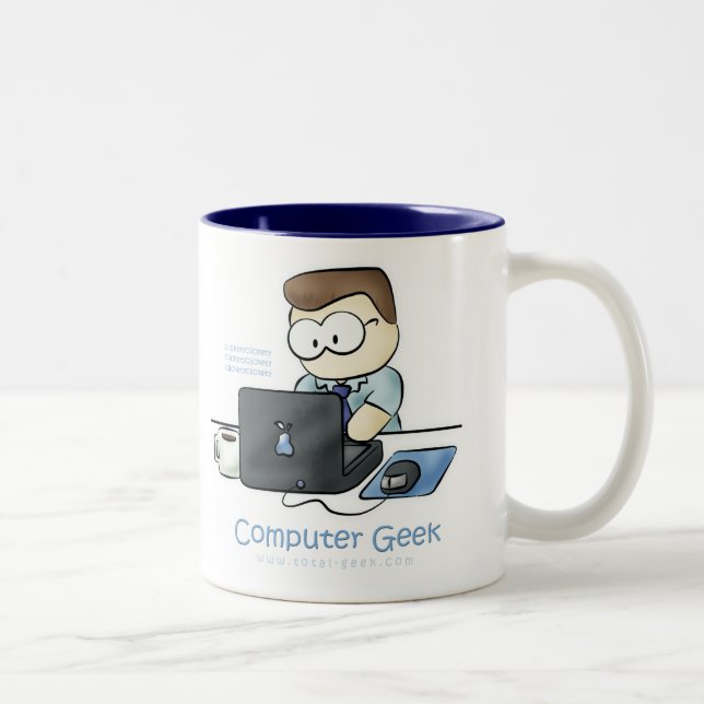 2 Couleurs tasse de café de geek d'ordinateur (Droit)