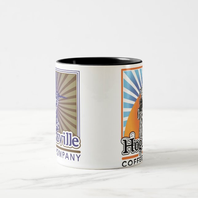2 Couleurs Tasse de café de Hogansville avec la conception (Centre)