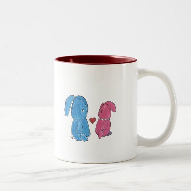 2 Couleurs Tasse de café de Hunny Bunnys (Droit)