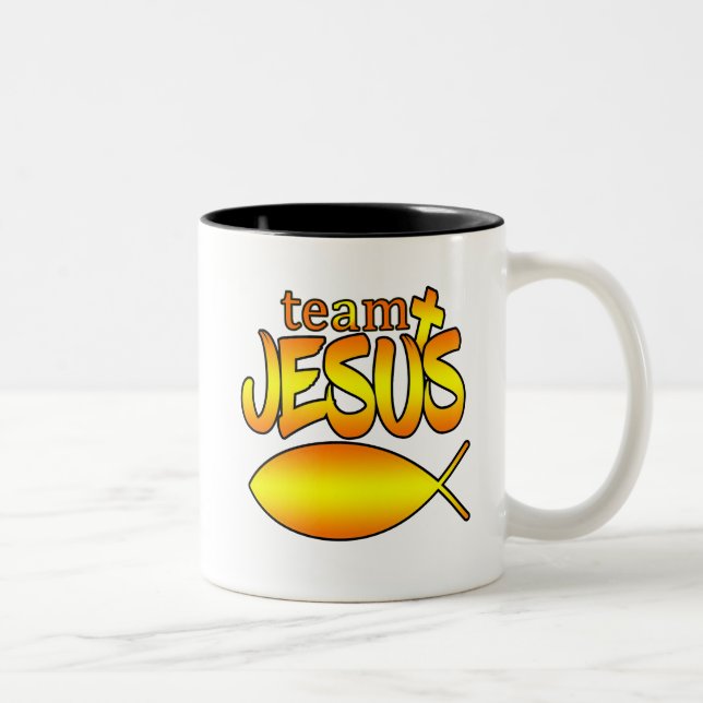 2 Couleurs Tasse de café de Jésus d'équipe (Droit)