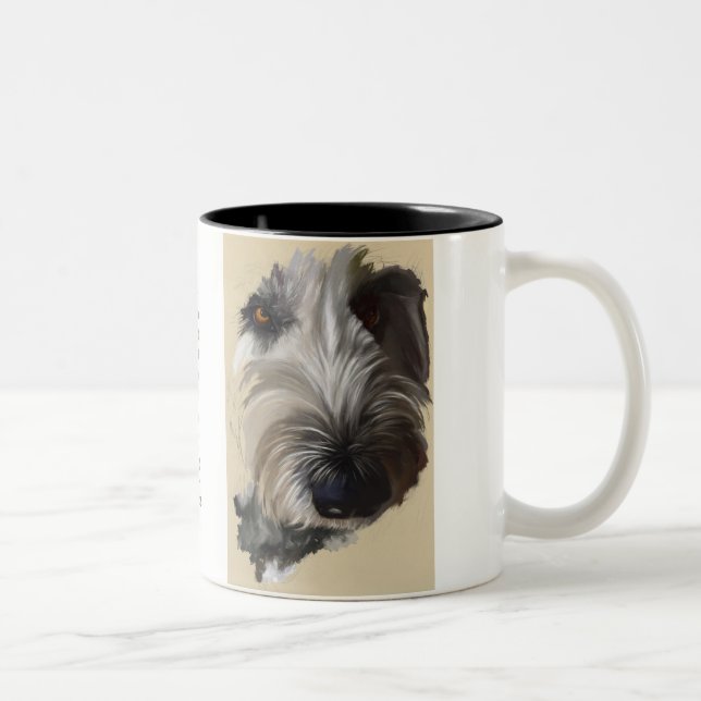2 Couleurs Tasse de café de Labradoodle - art original (Droit)