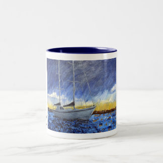2 Couleurs Tasse de café de lac sunset