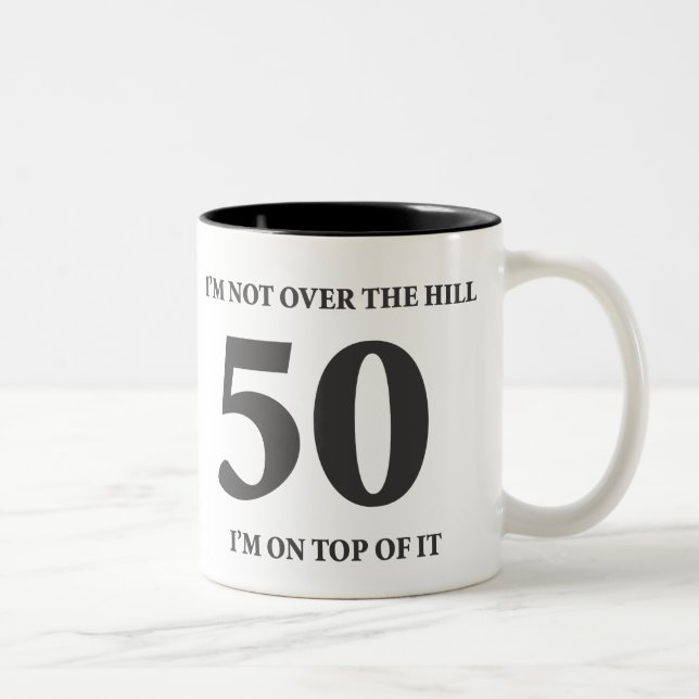 2 Couleurs Tasse de café de l'anniversaire 50 (Droit)