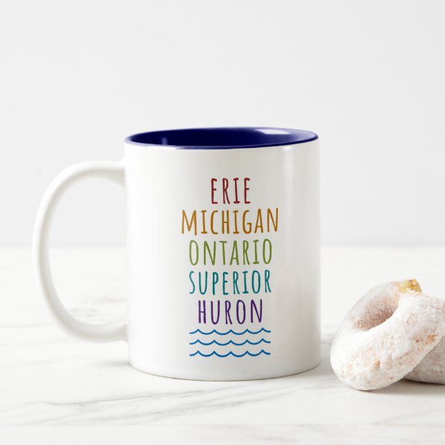 2 Couleurs Tasse de café de l'État du Mitten des Grands Lacs  (Avec donut)