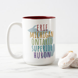 2 Couleurs Tasse de café de l'État du Mitten des Grands Lacs