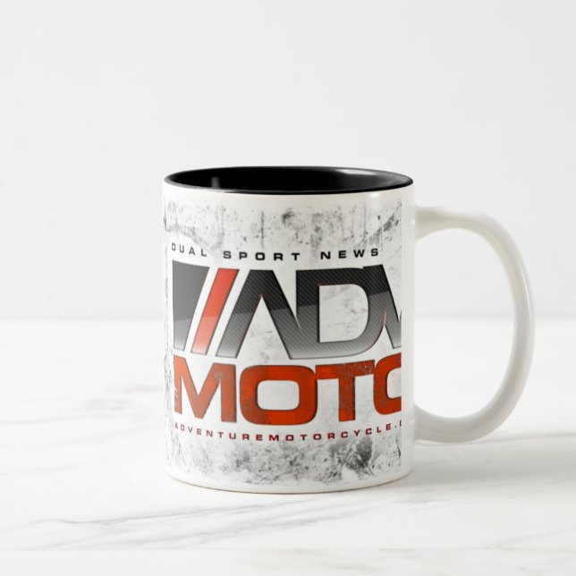 2 Couleurs Tasse de café de magazine d'ADVMoto (Droit)