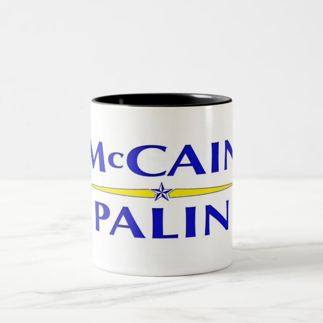 2 Couleurs Tasse de café de McCain Palin (Centre)