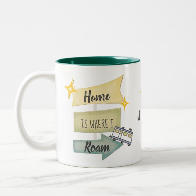 2 Couleurs Tasse de café de mode de vie du campeur/rv (Gauche)