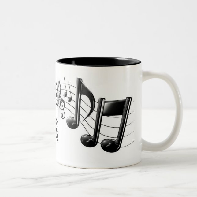 2 Couleurs Tasse de café de note de musique (Droit)