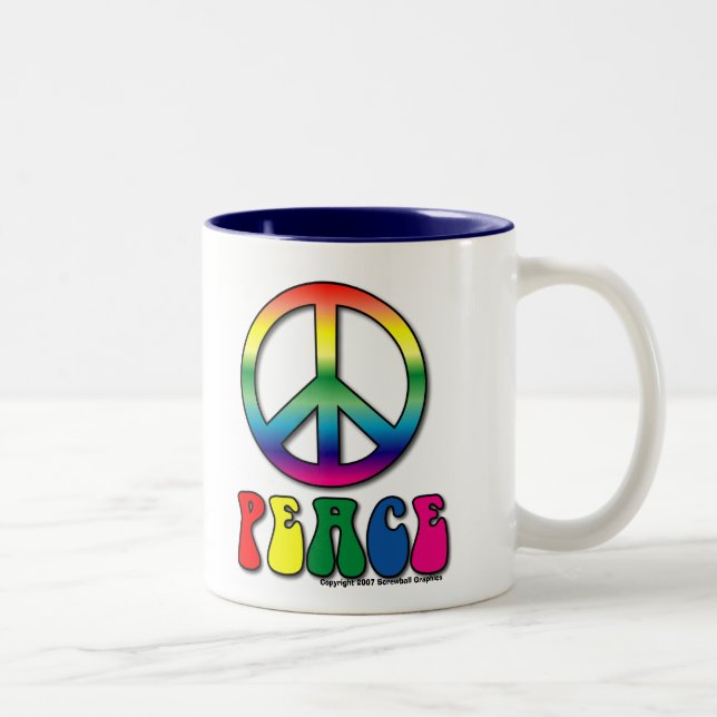 2 Couleurs Tasse de café de paix (Droit)