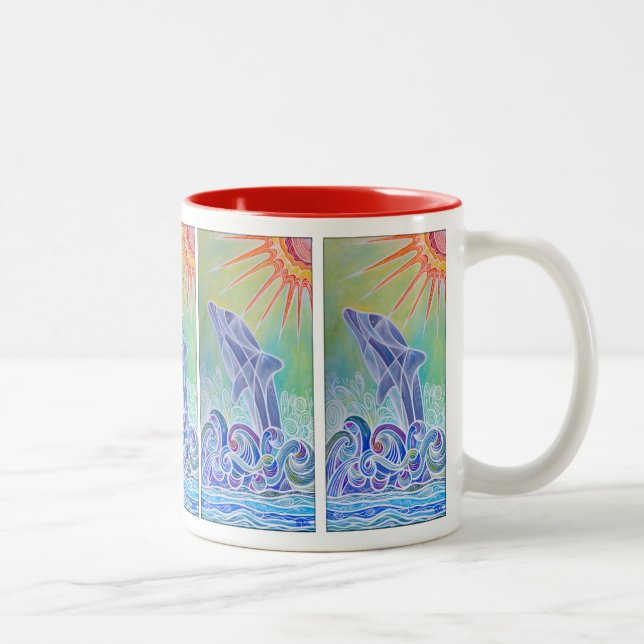 2 Couleurs Tasse de café de plaisir de dauphin (Droit)
