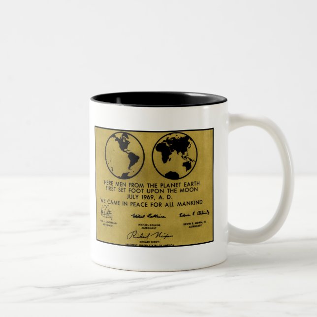 2 Couleurs Tasse de café de "PLAQUE d'APOLLO" de bronze (Droit)