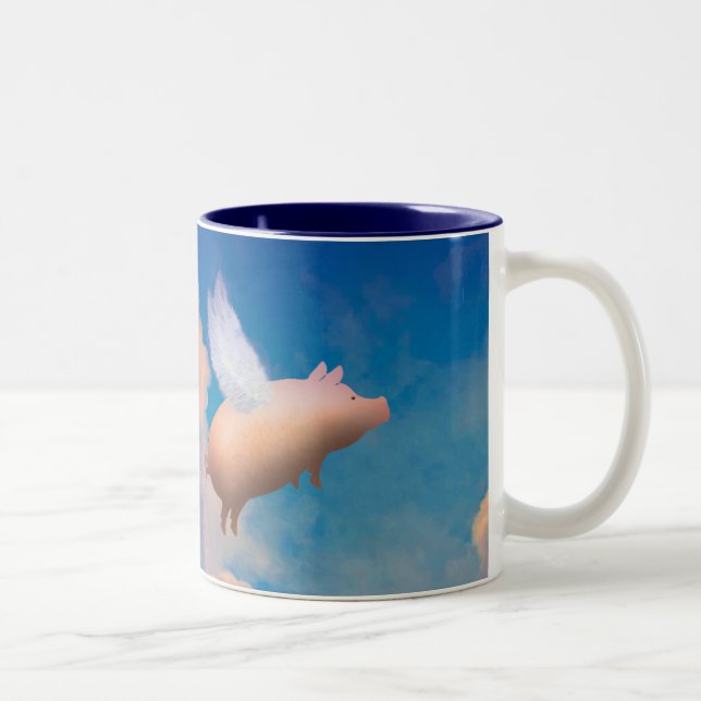 2 Couleurs tasse de café de porc de vol (Droit)