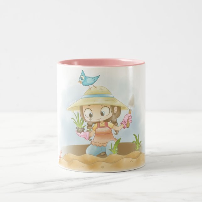 2 Couleurs Tasse de café de pouce vert (Centre)