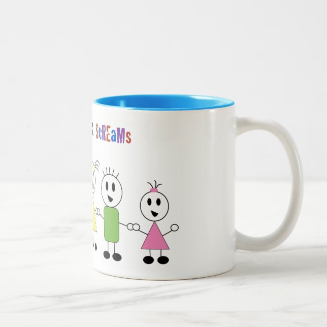 2 Couleurs Tasse de café de rires bébêtes et de cris perçants (Droit)