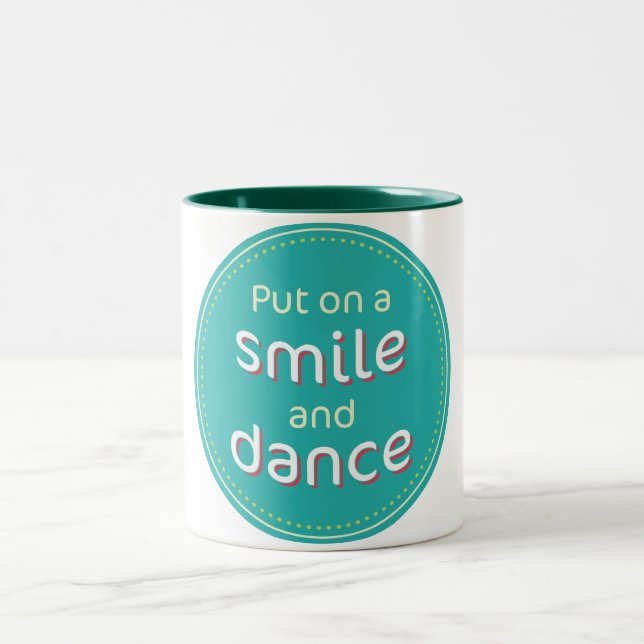 2 Couleurs Tasse de café de sourire et de danse (Centre)