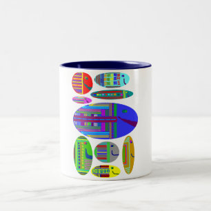 2 Couleurs Tasse de café de style de poissons d'océan