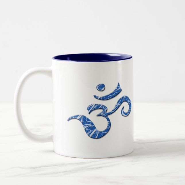 2 Couleurs Tasse de café de symbole d'ohm dans le bleu (Gauche)