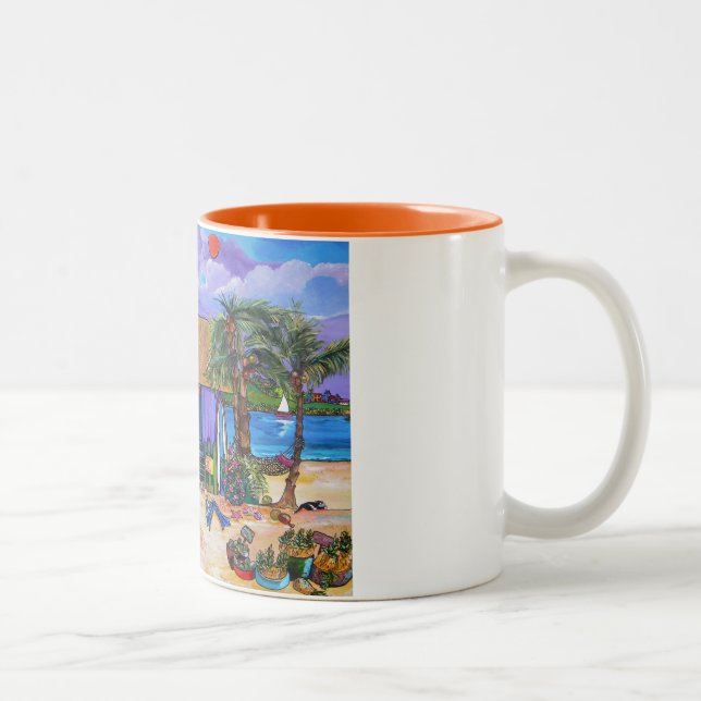 2 Couleurs Tasse de café de temps d'île (Droit)