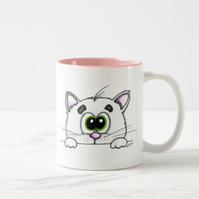 2 Couleurs Tasse de café décousue d'Itty Kitty (Droit)