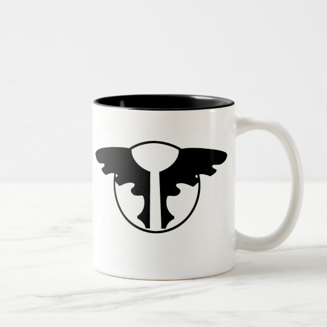 2 Couleurs Tasse de café d'emblème de choucas (Droit)