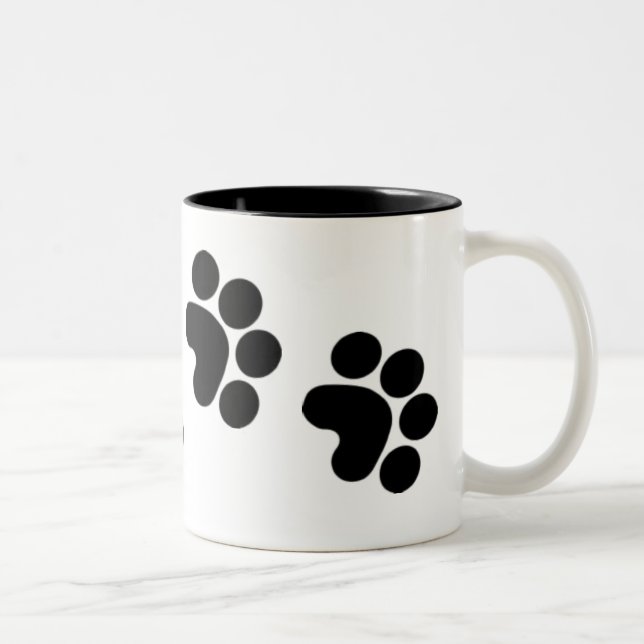 2 Couleurs tasse de café d'empreinte de patte (Droit)