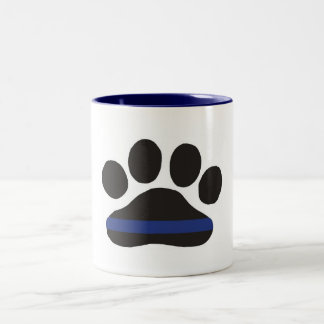 2 Couleurs Tasse de café d'empreinte de patte de K-9 Blue