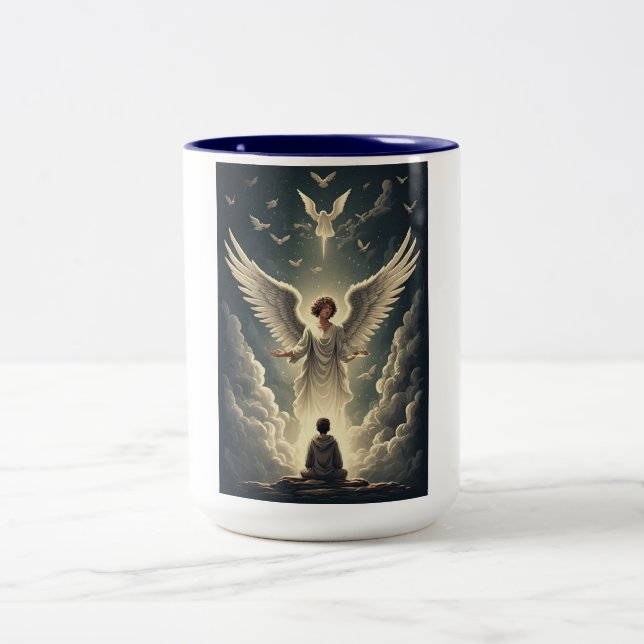 2 Couleurs Tasse de café des Anges Célestes Glorieux (Centre)