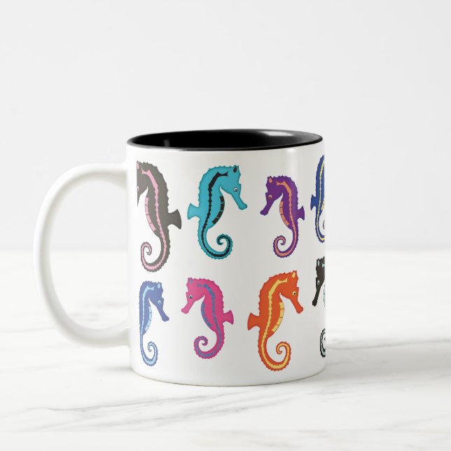 2 Couleurs Tasse de café d'hippocampes des sorts O (Gauche)