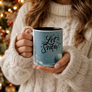 2 Couleurs Tasse de café d'hiver « Que la neige tombe »