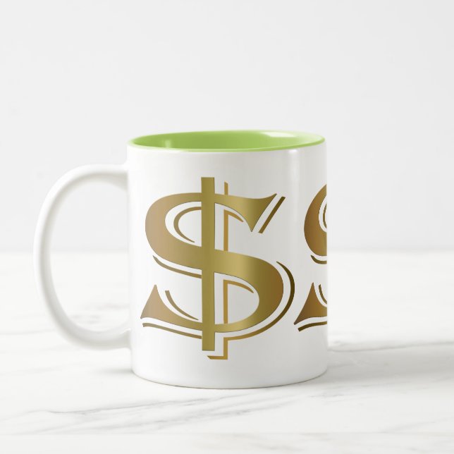 2 Couleurs Tasse de café d'or géante de symbole dollar (Gauche)