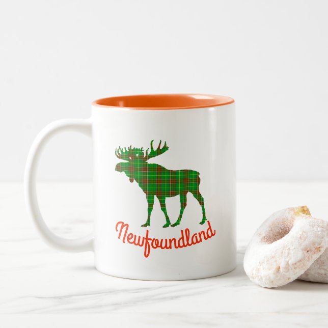 2 Couleurs tasse de café d'orignal de Terre-Neuve (Avec donut)