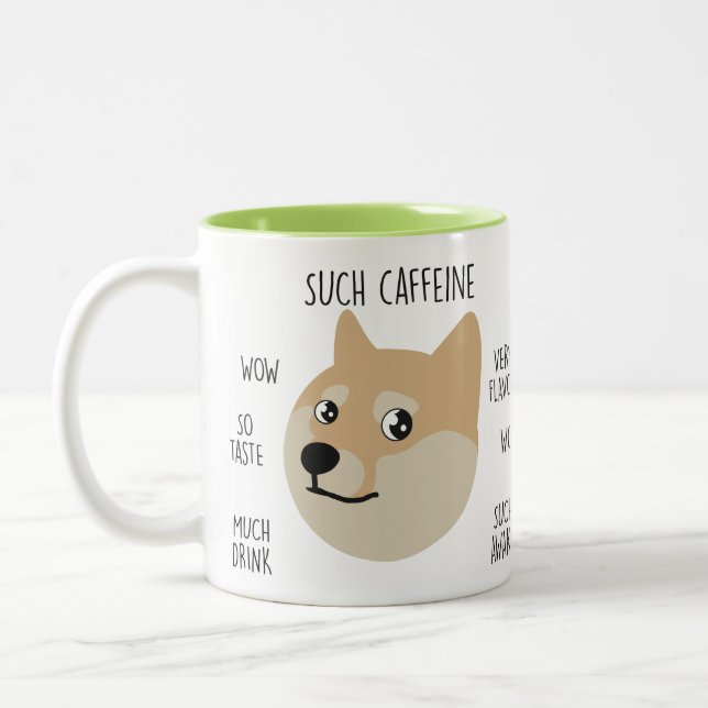 2 Couleurs Tasse de café drôle de Meme de "doge" (Gauche)