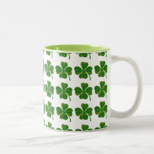 2 Couleurs Tasse de café du jour de plaid de St Patrick vert