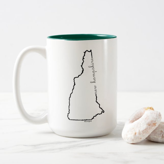 2 Couleurs Tasse de café du New Hampshire (Avec donut)