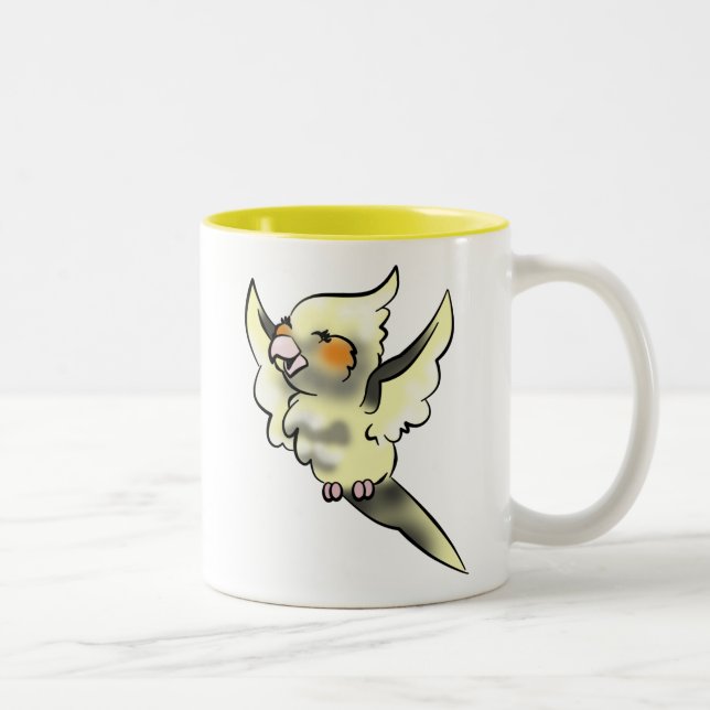 2 Couleurs Tasse de café effarouchée de Cockatiel (Droit)