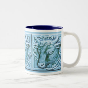 2 Couleurs Tasse de café en art inspiré de la majolique à têt