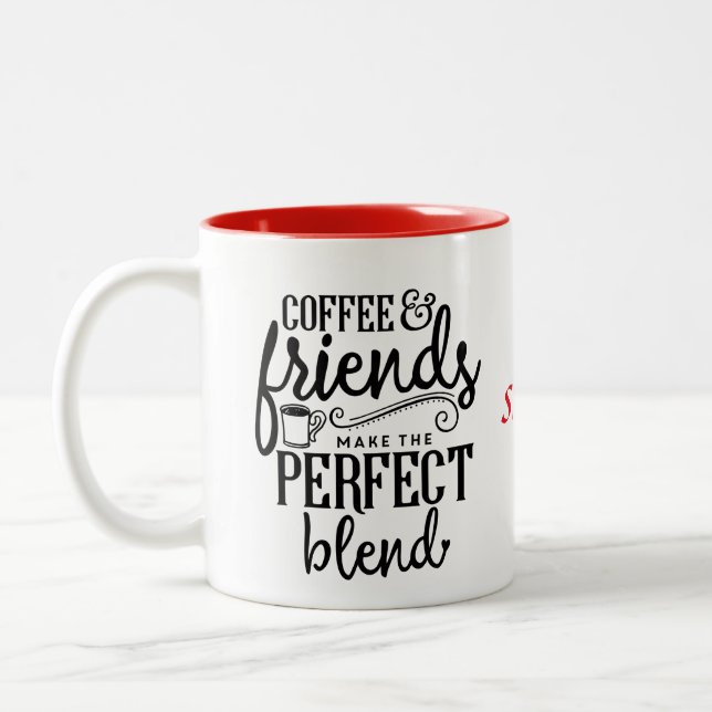 2 Couleurs Tasse de café et de café d'amis (Gauche)