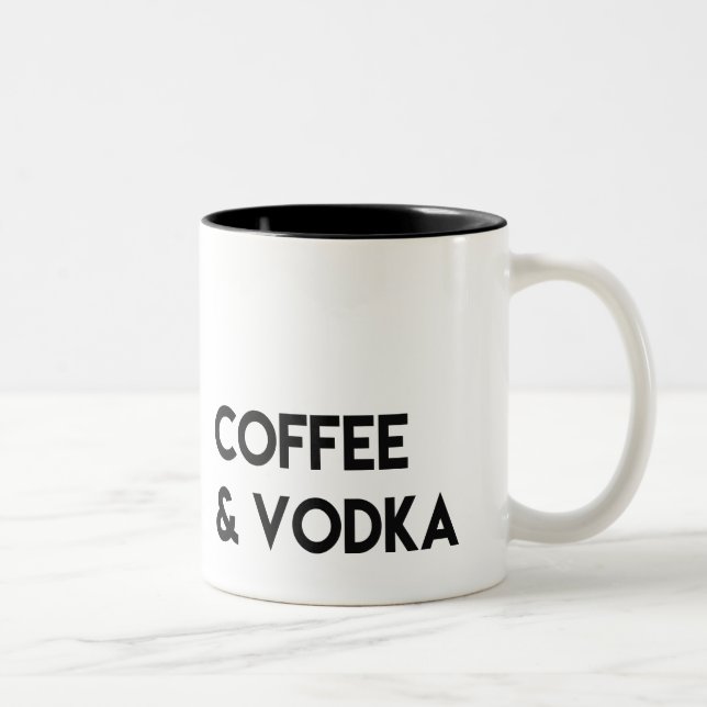 2 Couleurs Tasse de café et de vodka, cadeau drôle, par (Droit)