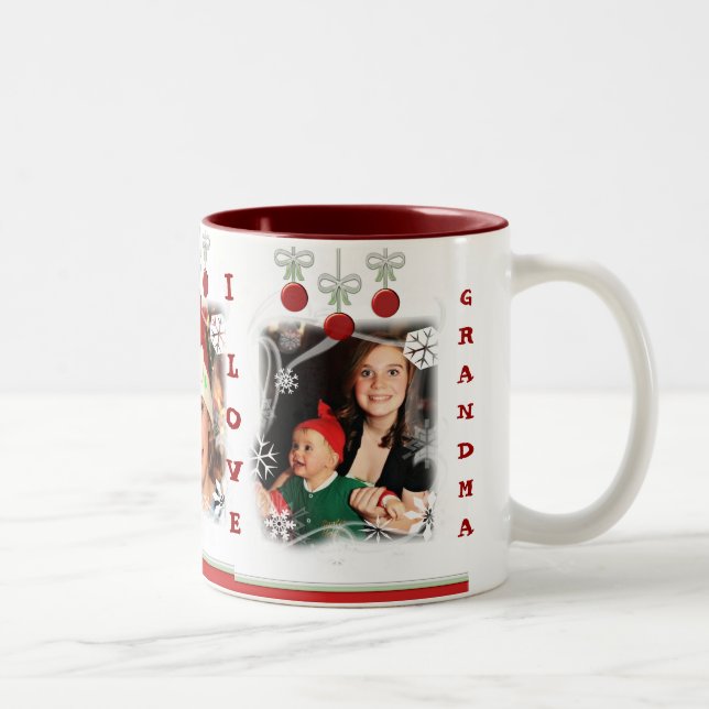 2 Couleurs Tasse de café faite sur commande de Noël de photo (Droit)