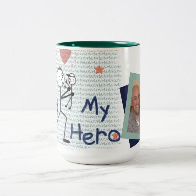 2 Couleurs Tasse de café faite sur commande de papa de fête (Centre)