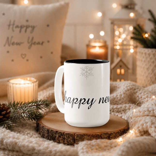 2 Couleurs Tasse de café flocon de neige Bonne Année (Créateur téléchargé)