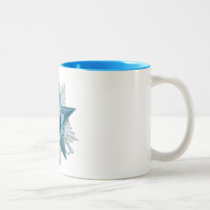 2 Couleurs Tasse de café givrée de séjour (intérieur bleu