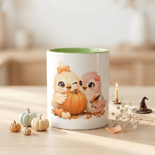 2 Couleurs Tasse de café Halloween Citrouille Amis Oiseaux