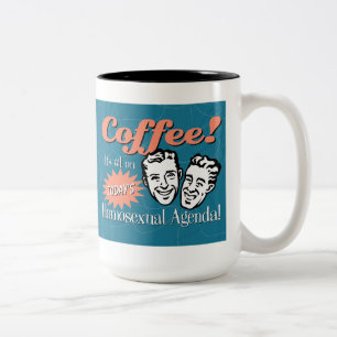 2 Couleurs Tasse de café homosexuelle de l'ordre du jour des