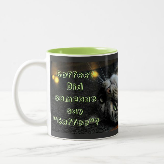 2 Couleurs Tasse de café humoristique de chat (Gauche)