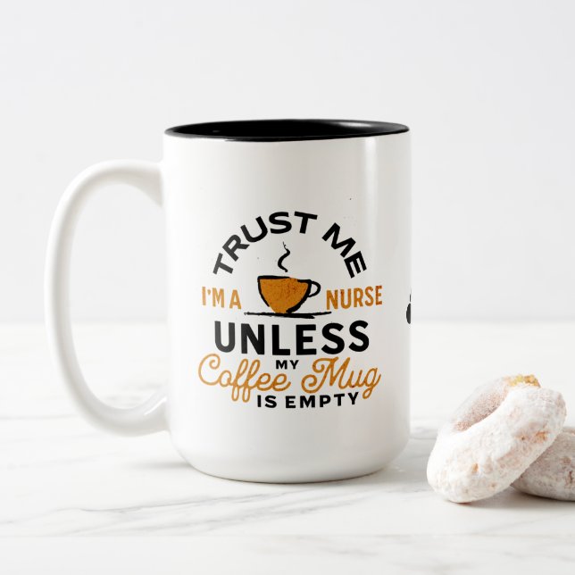 2 Couleurs Tasse de café infirmière LoveMug Cadeau Santé Humo (Avec donut)
