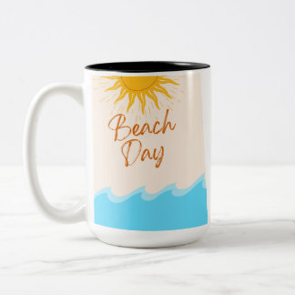 2 Couleurs Tasse de café Jour de plage | Tasse Soleil d'été |